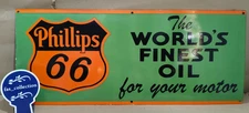 Phillips 66 Porcelain Enamel Sign  36 x 15 Inches 1 Sided