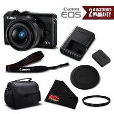 Canon EOS M100 Mirrorless Digital Camera +15-45mm Lens (Black) 2209C011 (Intl Mo