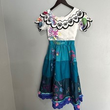 Disney Encanto Mirabel Dress Girls Size 9-10 Butterfly Floral Costume