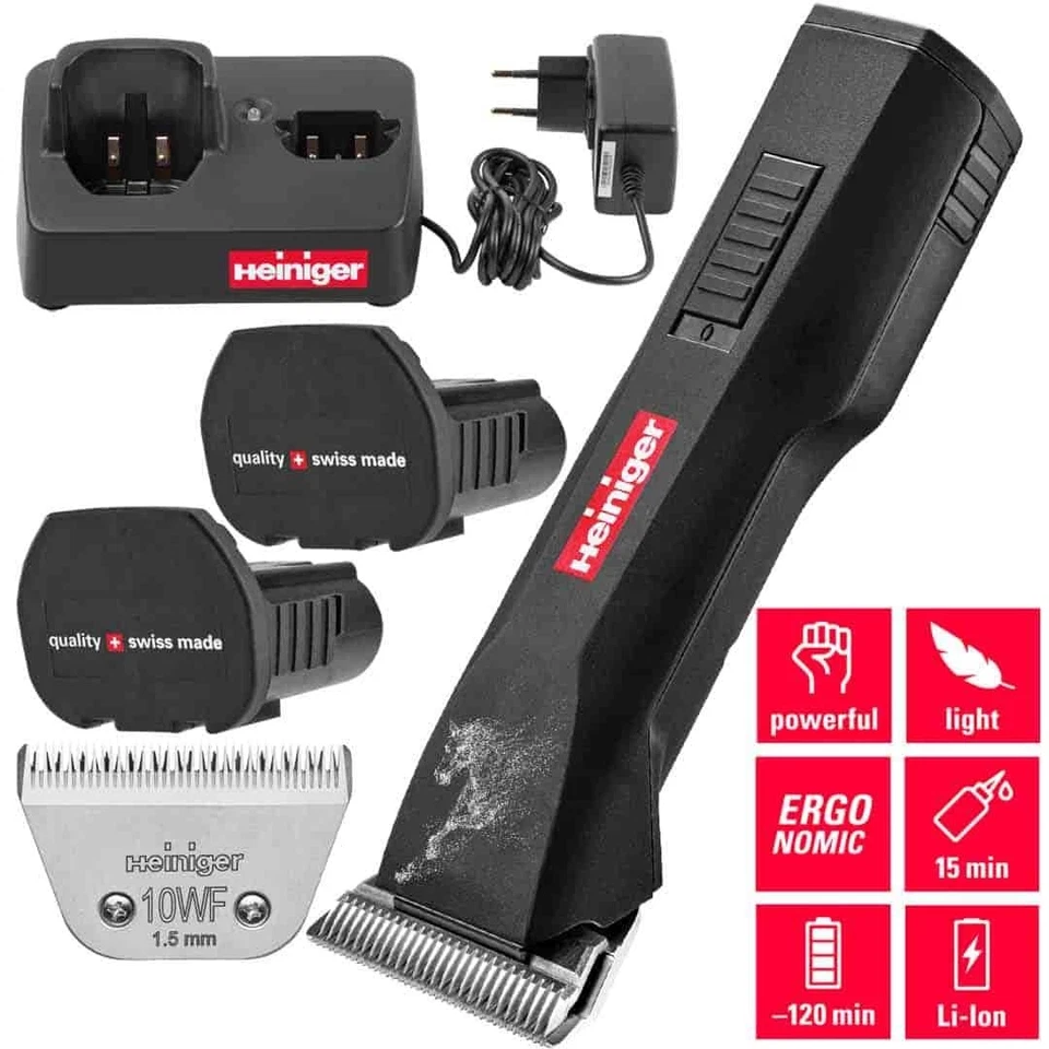 Cortapelos Heiniger Saphir Horse + cuchilla 10WF + 2 baterías - Imagen 2 de 4