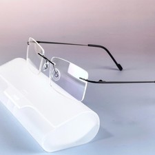 Fashion Men Frameless Glasses Anti-blue light Lens Black Spring Eyewear Frame