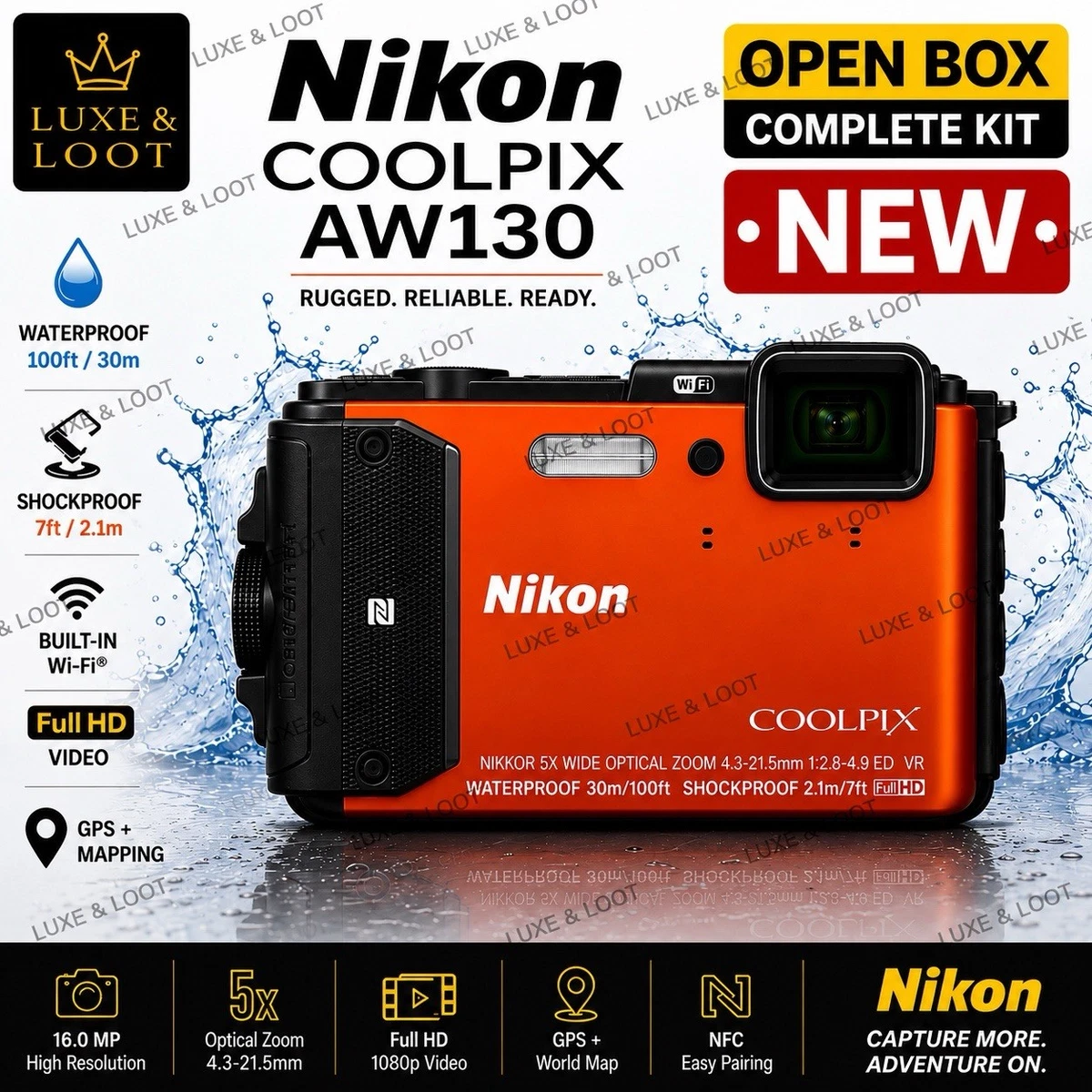 Nikon coolpix AW130 カモフラ グリーン Amazon.com : Nikon Coolpix AW130 Shock & Waterproof GPS Digital