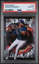 Graded 2024 Topps Finest Junior Caminero #203 Rookie RC Baseball Card PSA 10. rookie card picture