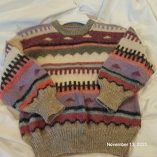 Peruvian Girls Knit Sweater Geometric Designs