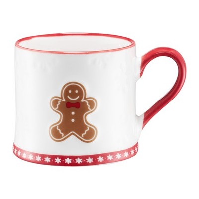 AMBITION Kaffeebecher Weihnachtsbecher Kaffeetasse Porzellan Lebkuchenmännchen 