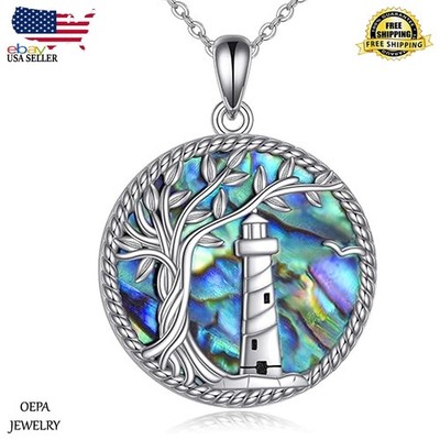 Lighthouse Necklace 925 Sterling Silver Lighthouse Women's Necklace Jewelry