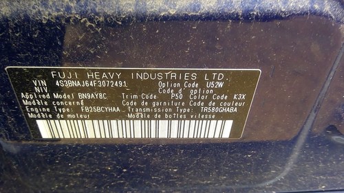 Driver Front Window Regulator Electric Canada Market Fits 15-17 LEGACY 1581924 - Picture 18 of 19
