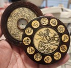 Antique Chinese Zodiac Compass Wooden Swivel — photo 6