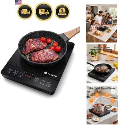 Portable Induction Cooktop Electric Single Burner 1800W with Timer and Controls