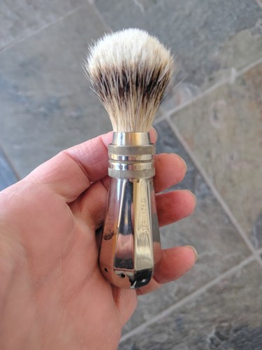 Restored Vintage Rare Travel Ever Ready Shave Brush New 16mm HMW Badger Knot