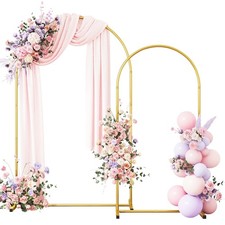Arch Backdrop Stand 7.2FT 7.2FT Gold RUBFAC Metal Wedding Frame Balloon Birthday