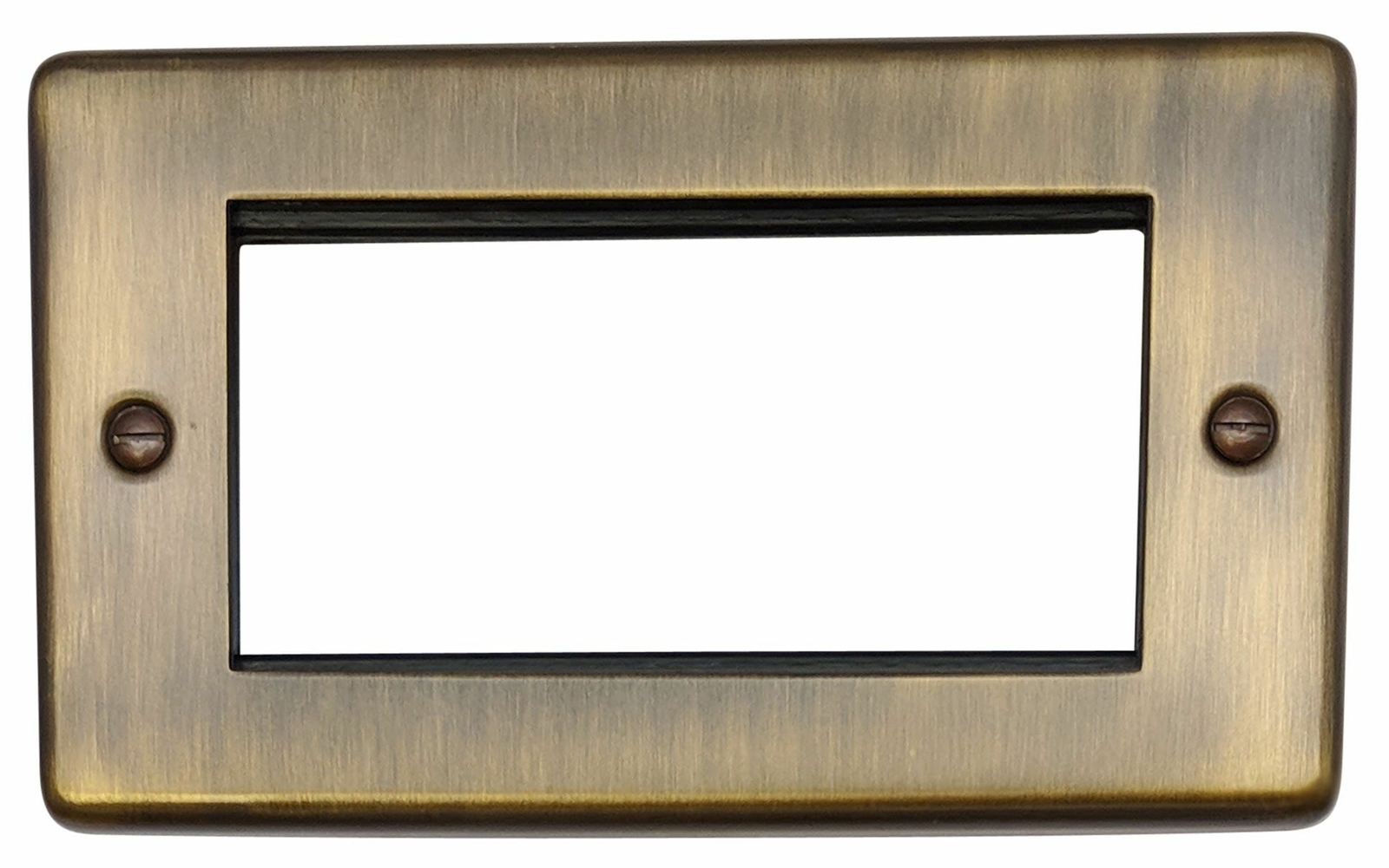 G&H CAB164 Standard Plate Antique Brass 2 Gang 4 Euro Module Plate