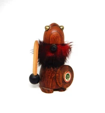 Vintage Viking Teak Wood Figure Danish Folk Art Nordic Scandinavian Handmade