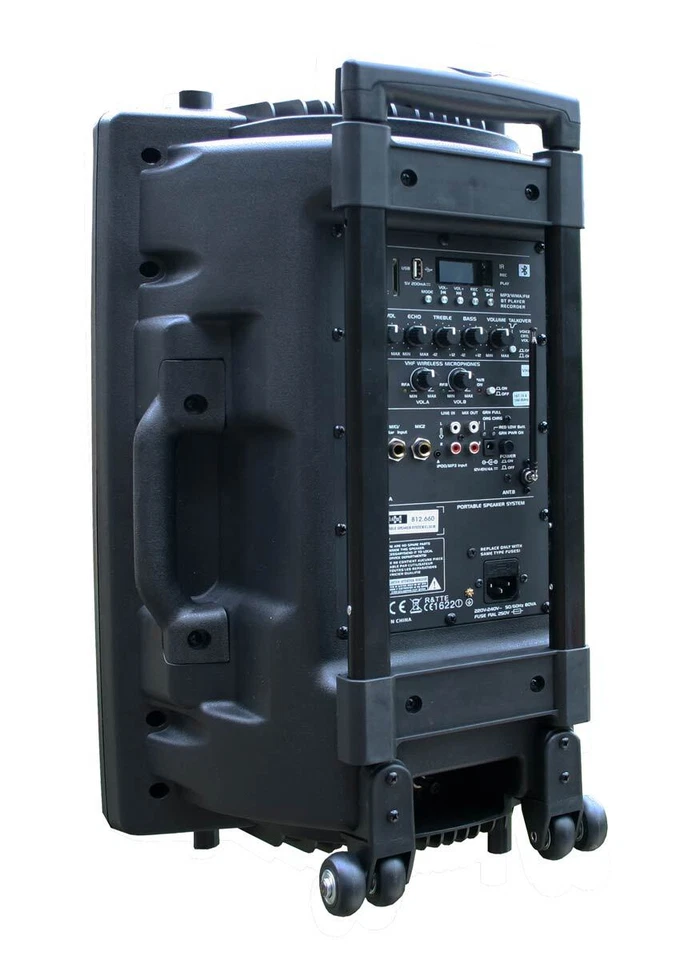 (B-WARE) E-Lektron EL30-M mobile PA Soundanlage Akku-MP3-USB-BT Mikrofone Rollen - Bild 3 von 4