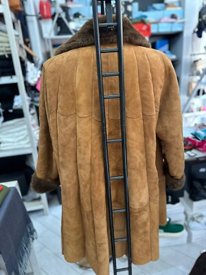 Manteau En Cuir De Mouton Shearling Pascucci - Marron - Taille 48 - Occasion TB