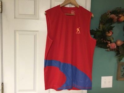 Men's Puma Cool Cell Usain Bolt Red & Blue Sleeveless Shirt Jersey Large (CON8)