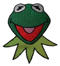 The Muppets Kermit the Frog Head Iron-on/Sew-on Embroidered PATCH