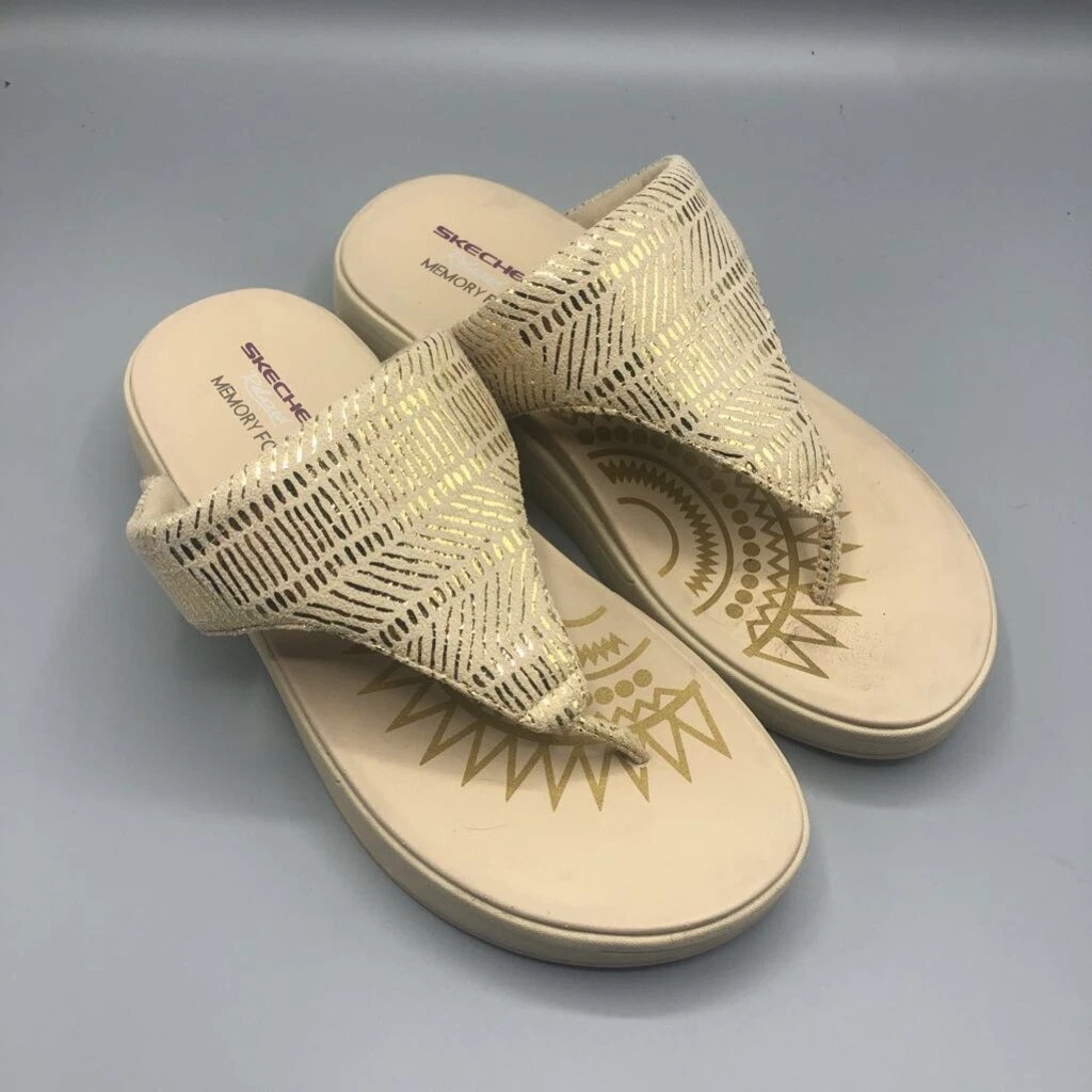 Skechers memory foam flip flops womens 2025