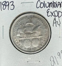 1893 EXPO COMMEMORATIVE SILVER HALF DOLLAR ~ AU ~NICE COIN~