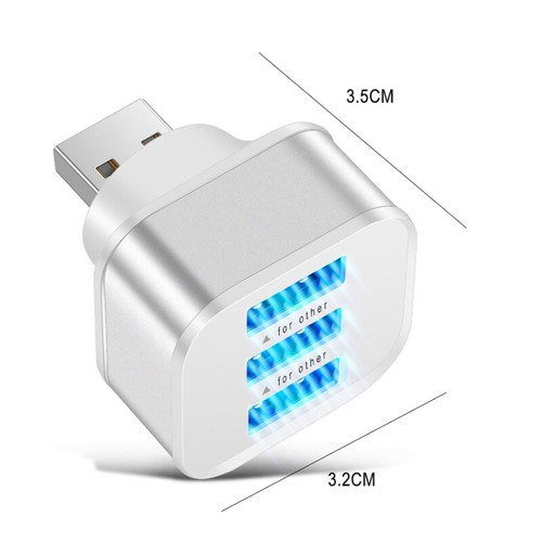 USB 2.0 HUB Quick Charger 3 Ports USB Extender Adapter Multi USB Splitter Hub - Afbeelding 3 van 12