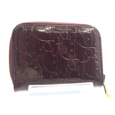 Dior財布 Christian Dior Leather Zip Coin Purs Compact Wallet Bordeaux