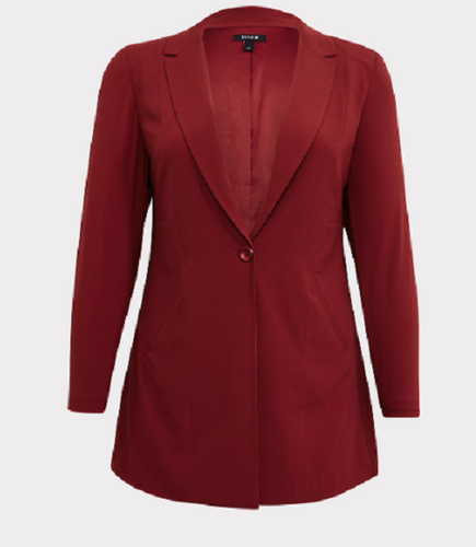 Torrid dark red crepe long line one 