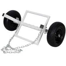 42 in Length Heavy Duty Log Dolly Holder with Chain 1100 LBS Capacity White