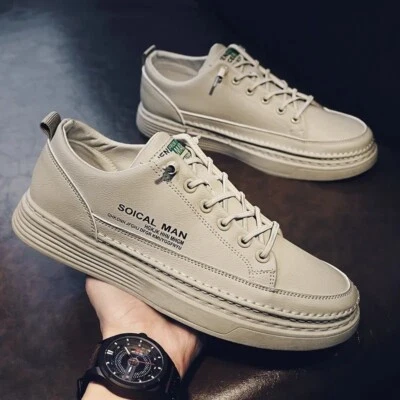 Baskets Blanches Légères et Respirantes pour Homme, Chaussures de Course de qlt. - Photo 1/4