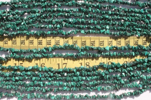 Handgefertigte Malachit Edelstein Chip Schmuck Halsketten 17 1/2" lang/RS101 - Bild 2 von 2