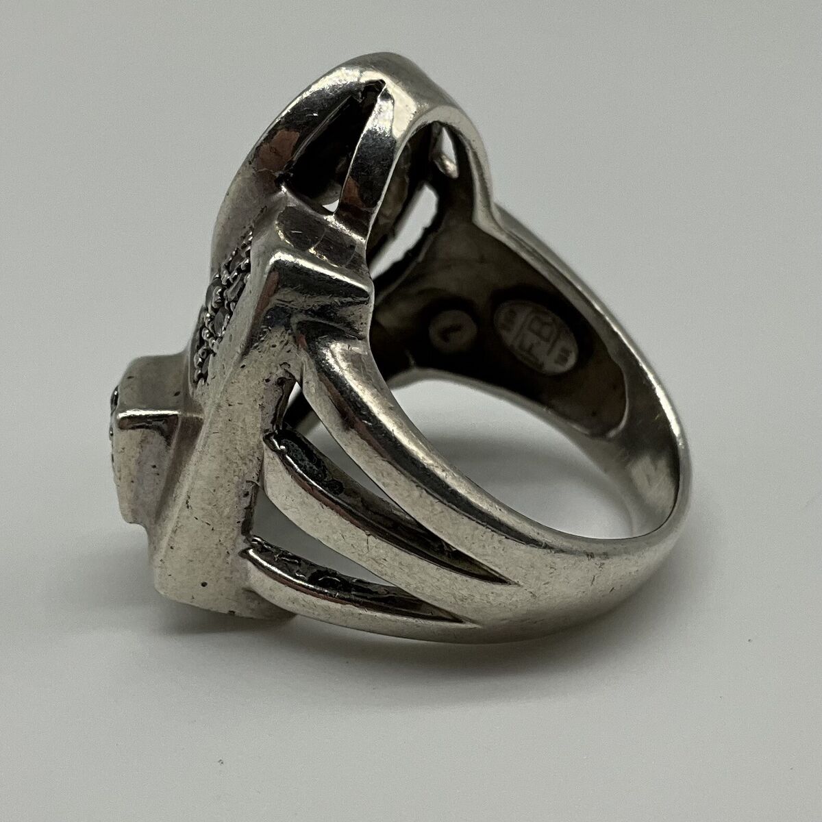 Sterling 950 Silver 18k Gold CZ designer signed FB ring sz 7 J21-1009 | eBay Sterling 950 Silver 18k Gold CZ designer signed FB ring sz 7 J21-1009 | eBay