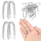 100 Pcs U Fence Staples - Galvanized U Shaped Nails Heavy Duty Staples Fencing