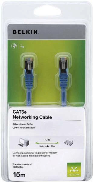 Cable de red Belkin A3L791cp10MBLHS CAT5e RJ45 10m color azul.  - Imagen 2 de 2