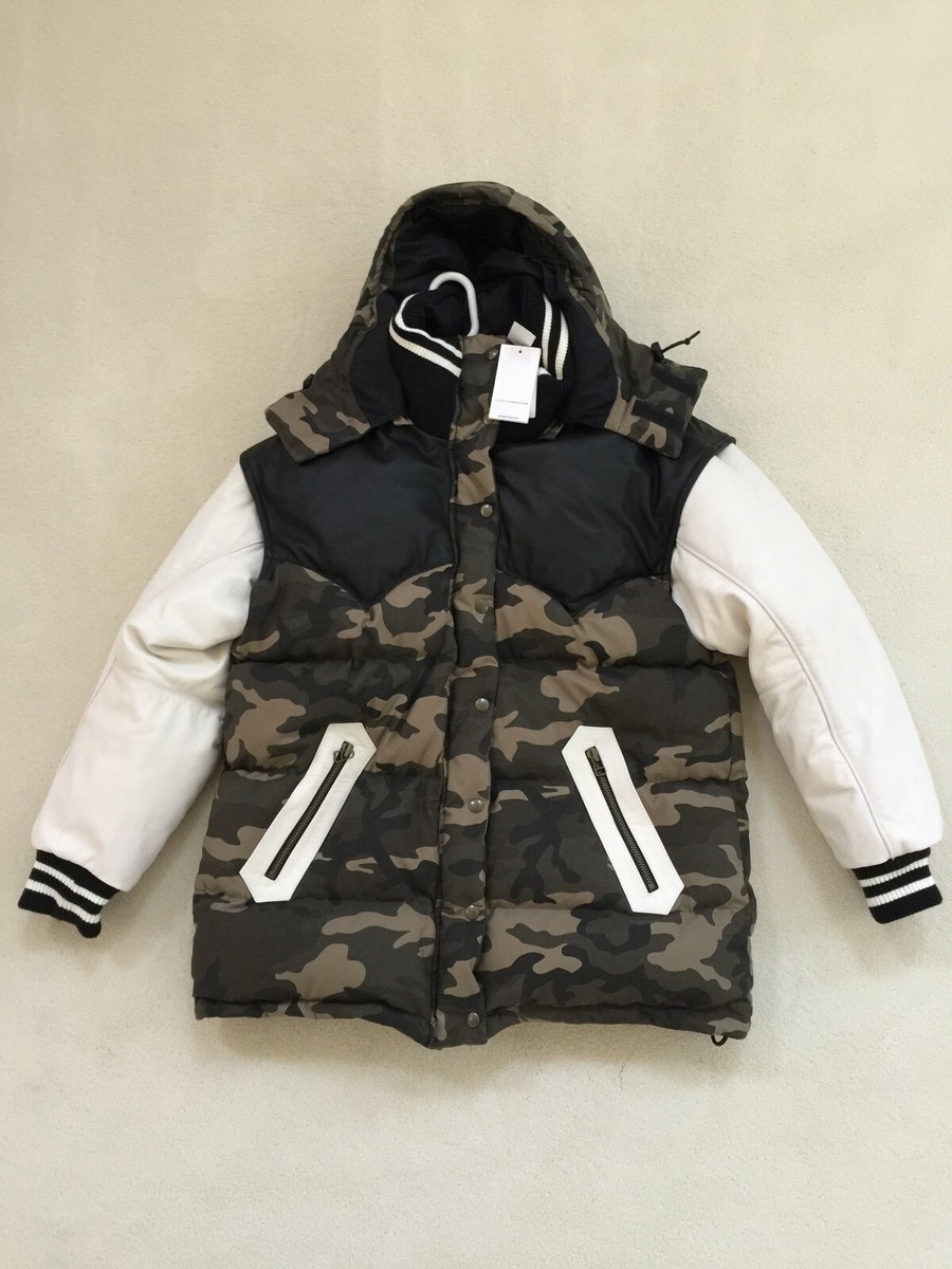 FAITH CONNEXION MEN ARMY KAKI OVERSIZED Puffer DOWN LEATHER