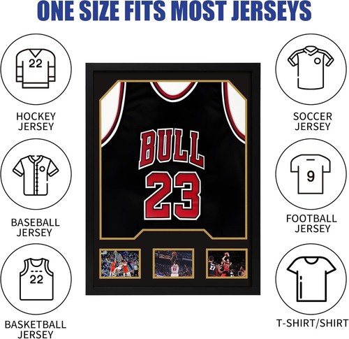 Jersey Frame Display Case 1 Pack, Large Wooden Sport Jersey Shadow Box Frame - Picture 6 of 7