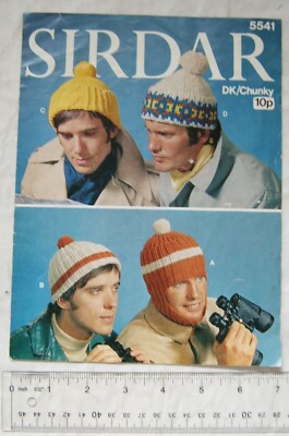 Vintage: Sirdar 5541 Herren Helm & Mützen, DK & Chunky