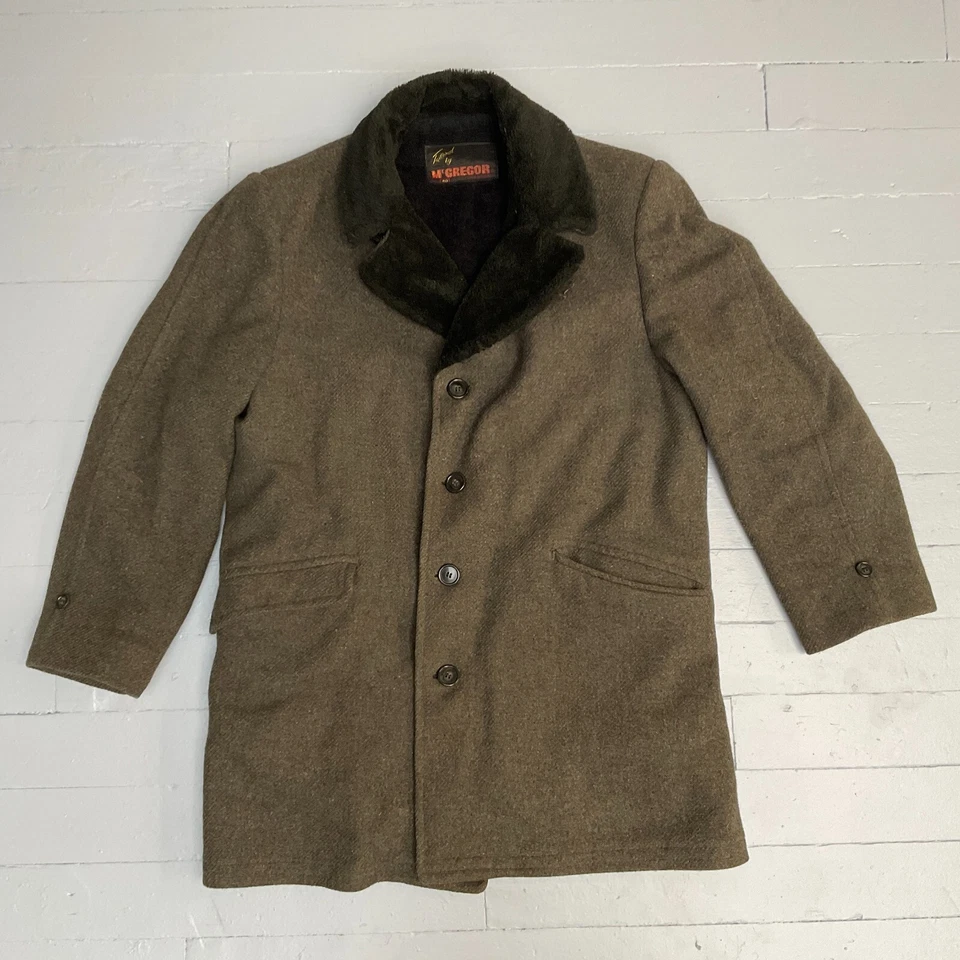 Abrigo Chaqueta Abrigo Coche Forrado Tweed Lana McGregor Años 50 60 Talla 40 EE. UU. Foto 2 de 4