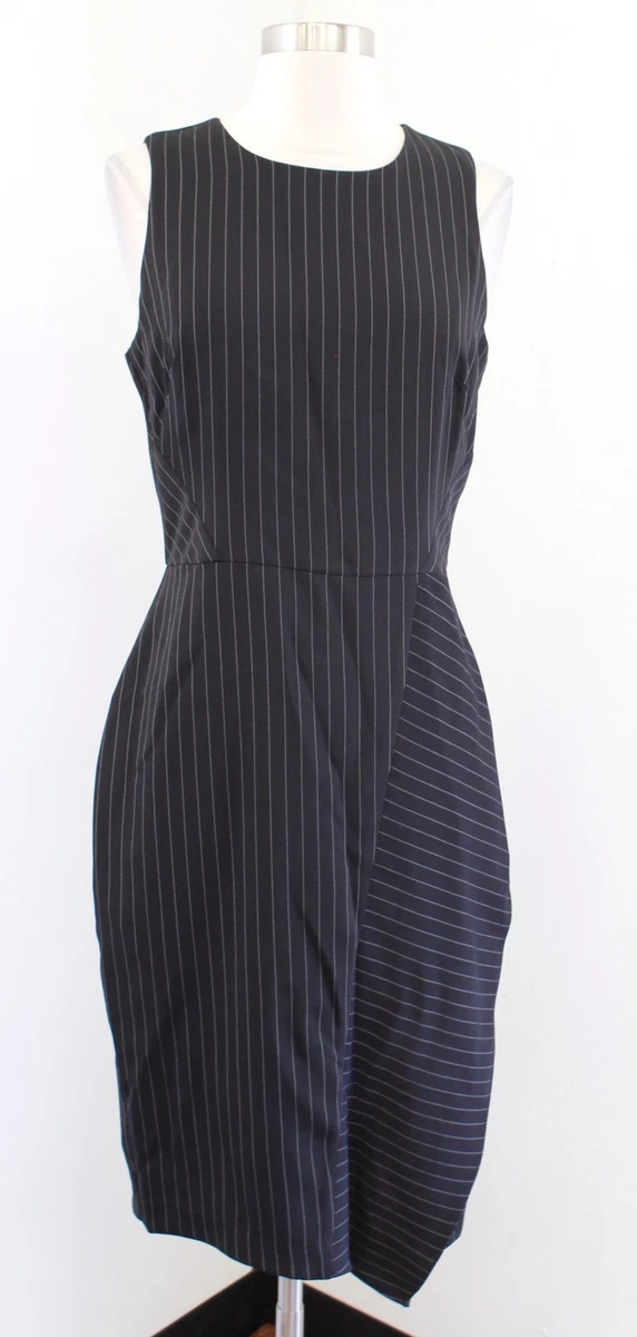 Black pinstripe top sheath dress