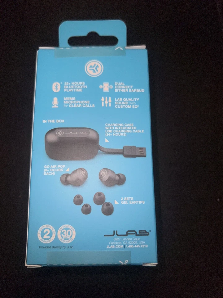 JLab Black GO Air POP True Wireless In-Ear Headphones (EBGAIRPOPRBLK124) - Image 2 of 4