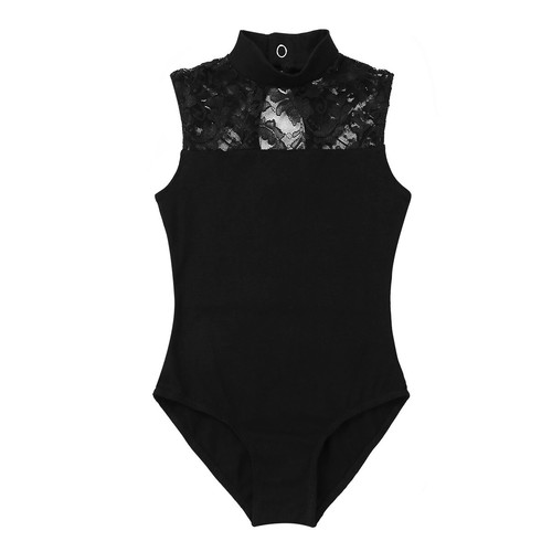 Kids Girls Ballet Dance Leotard Sleeveless Mock Neck Gym Athletic Bodysuit - Picture 41 of 53