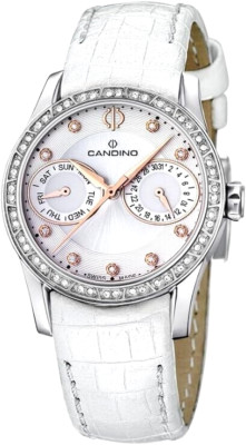 Candino Women's Quartz LUXURY Watch White Dial Analogue & Leather Strap C4447/1