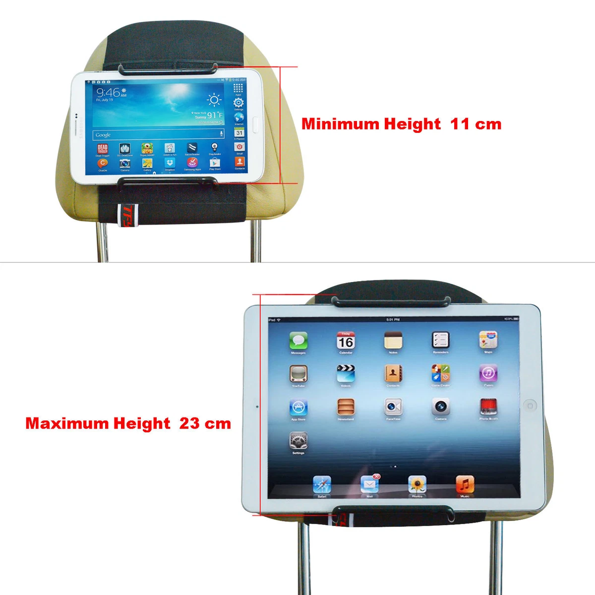 Back Seat Holder, Universal Car Tablets Mount for iPad Air Mini Galaxy 7-11 Inch