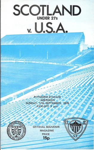 USA Soccer in Europe - Scotland v USA U-21 International 17/09/1978 - programme