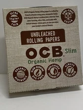 Full Box OCB Unbleached KING SIZE SLIM Organic Hemp Rolling Papers/ 24 packs