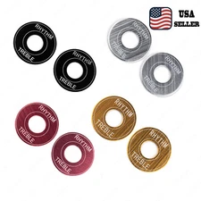 2x Aluminium Switch Plate Rhythm Treble Pickup Selector Toggle Ring For Gibson