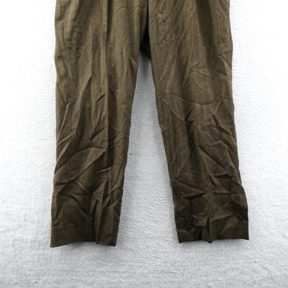 Pantalones de vestir Lands End 35x30 verde pierna recta lana traje pantalones 35 x 30 plisados Foto 2 de 4