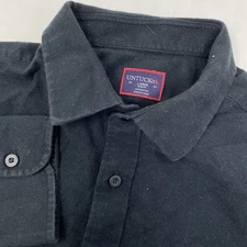 UNTUCKit Aubon Men's Large Cotton Slim Fit Black Long Sleeve Button Front Shirt