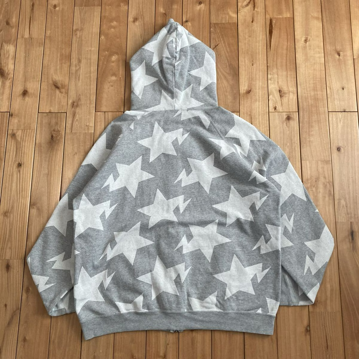 BAPE Sta Full Zip Hoodie a bathing ape star BAPESTA NIGO Gray Size