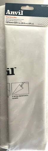 ANVIL vinyl grout bag measures: 12 3/4" x 23 1/4"