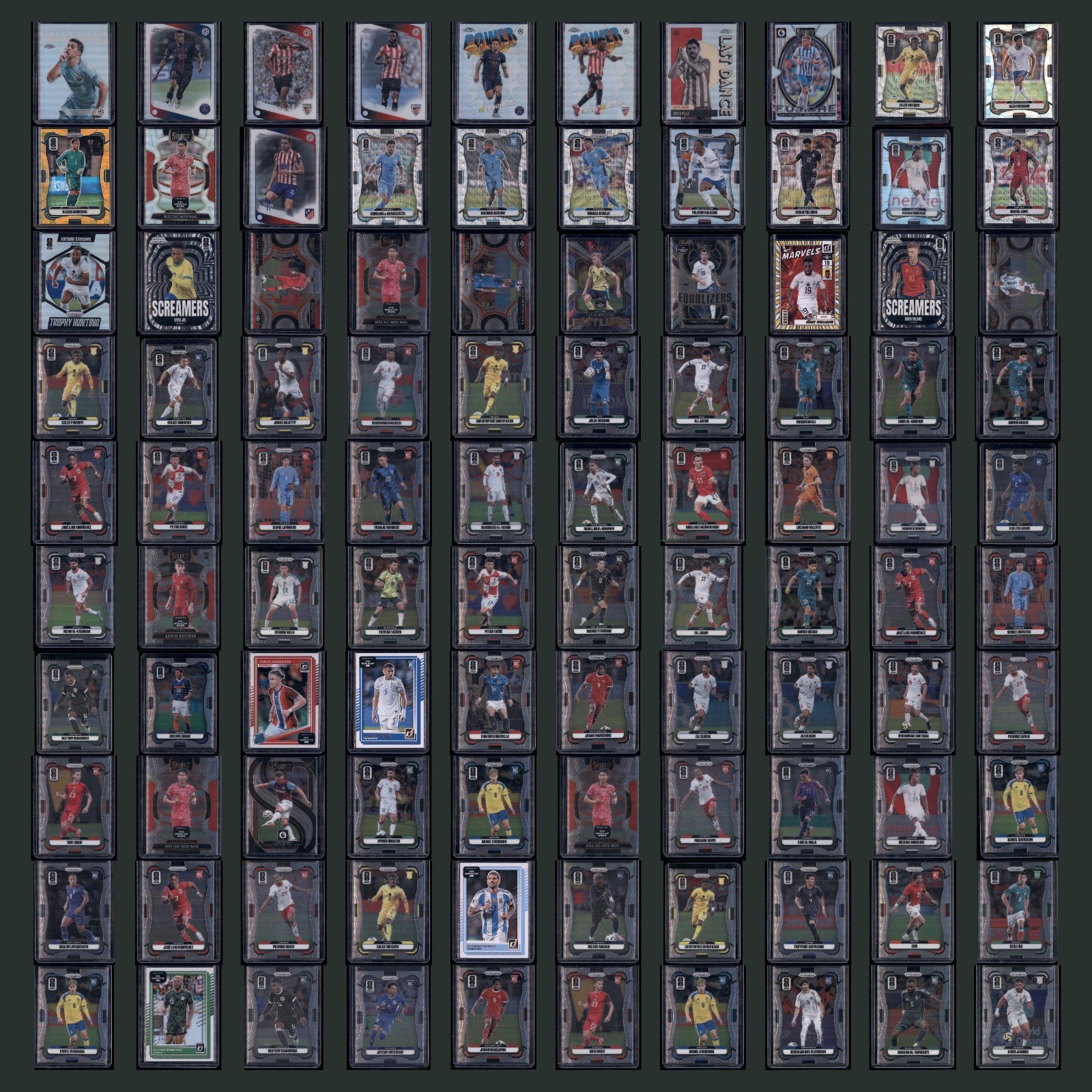 Soccer Card Lot 100 Cards Inserts Color Rookies Topps Prizm Show Ready Toploaded view 1