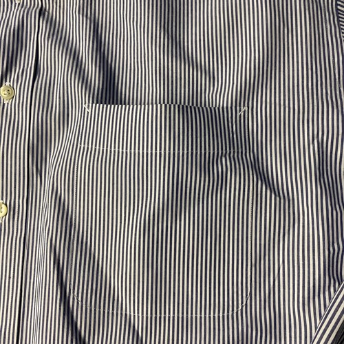 Vintage Tommy Hilfiger Mens 16.5 34/35 Preppy Blue White Striped Dress Shirt Y2K - Picture 4 of 8